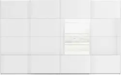 Goossens kledingkast finca combi glans mat glas wit hoogwaardig meubelplaat - 8244371-{merk}-finca-combi-sts-wit-schuifdeuren-02